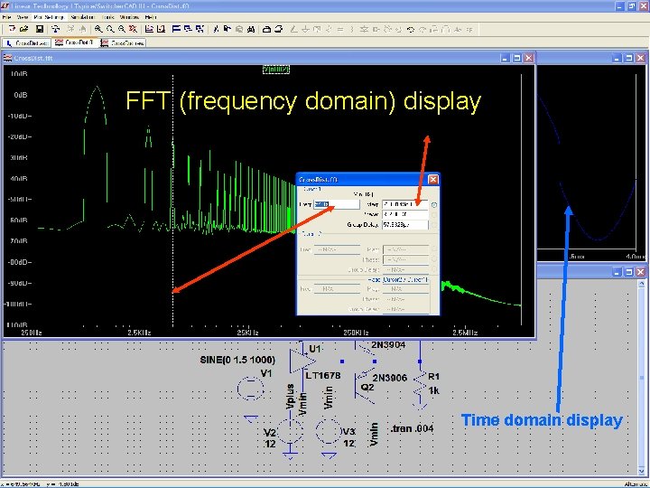 56 FFT (frequency domain) display Time domain display 