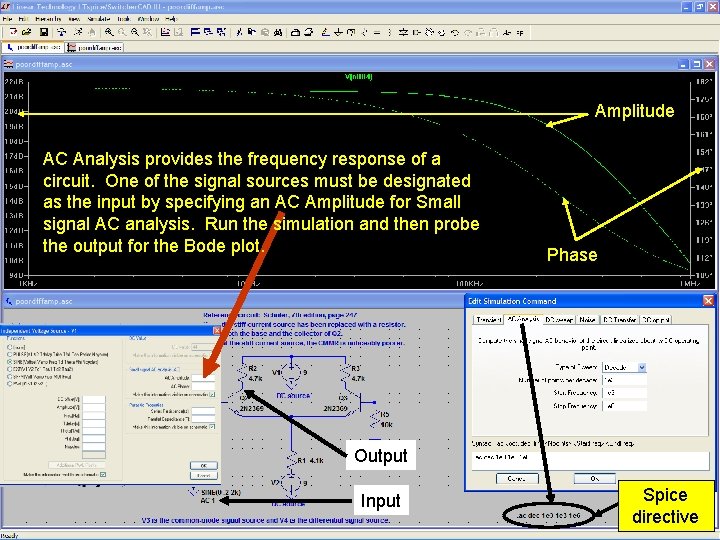 73 Amplitude AC Analysis provides the frequency response of a circuit. One of the