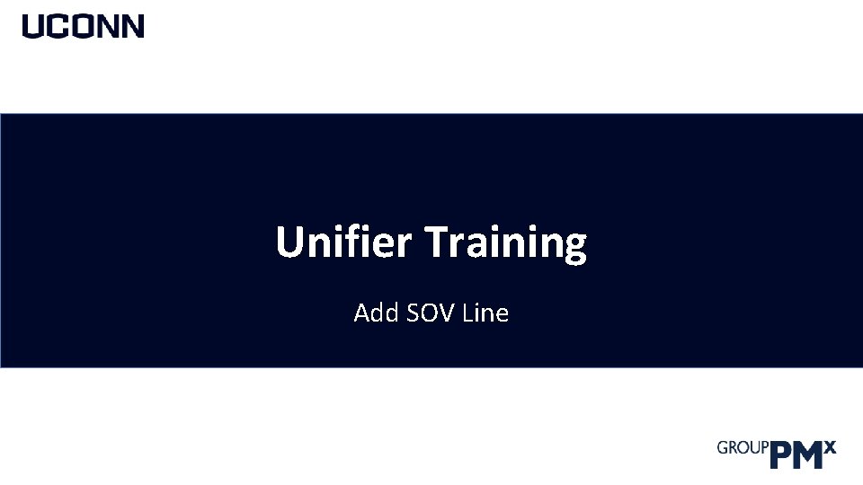 Unifier Training Add SOV Line 