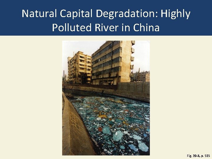 Natural Capital Degradation: Highly Polluted River in China Fig. 20 -8, p. 535 Natural Capital Degradation: Highly Polluted River in China Fig. 20 -8, p. 535