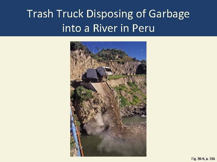 Trash Truck Disposing of Garbage into a River in Peru Fig. 20 -9, p. Trash Truck Disposing of Garbage into a River in Peru Fig. 20 -9, p.