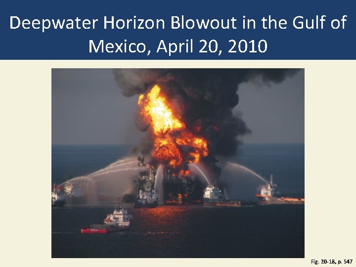 Deepwater Horizon Blowout in the Gulf of Mexico, April 20, 2010 Fig. 20 -18, Deepwater Horizon Blowout in the Gulf of Mexico, April 20, 2010 Fig. 20 -18,