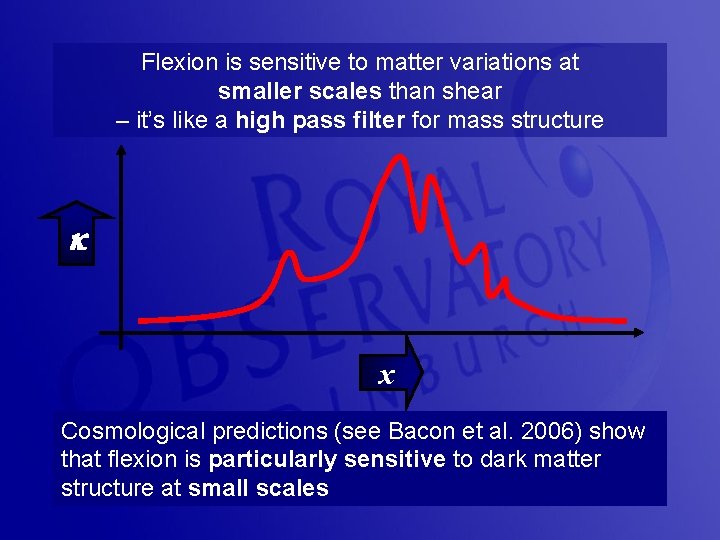 Flexion is sensitive to matter variations at smaller scales than shear – it’s like