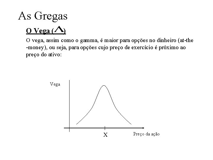 As Gregas O Vega ( ) O vega, assim como o gamma, é maior As Gregas O Vega ( ) O vega, assim como o gamma, é maior