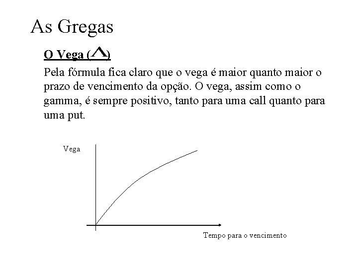 As Gregas O Vega ( ) Pela fórmula fica claro que o vega é As Gregas O Vega ( ) Pela fórmula fica claro que o vega é