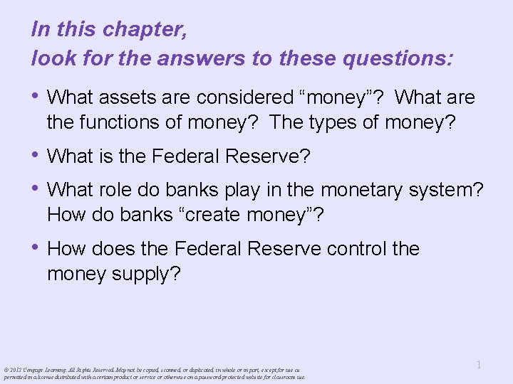 In this chapter, look for the answers to these questions: • What assets are