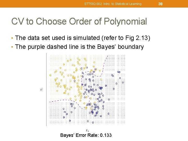 STT 592 -002: Intro. to Statistical Learning CV to Choose Order of Polynomial •