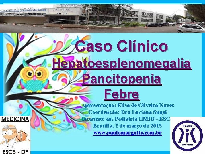 Caso Clínico Hepatoesplenomegalia Pancitopenia Febre Apresentação: Elisa de Oliveira Naves Coordenção: Dra Luciana Sugai
