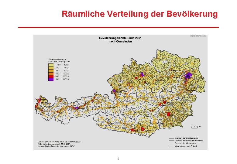 Räumliche Verteilung der Bevölkerung 2 