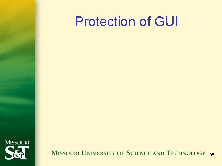 Protection of GUI 95 