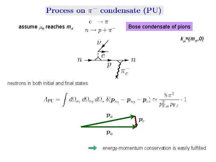 assume e reaches m Bose condensate of pions k =(m , 0) neutrons in assume e reaches m Bose condensate of pions k =(m , 0) neutrons in