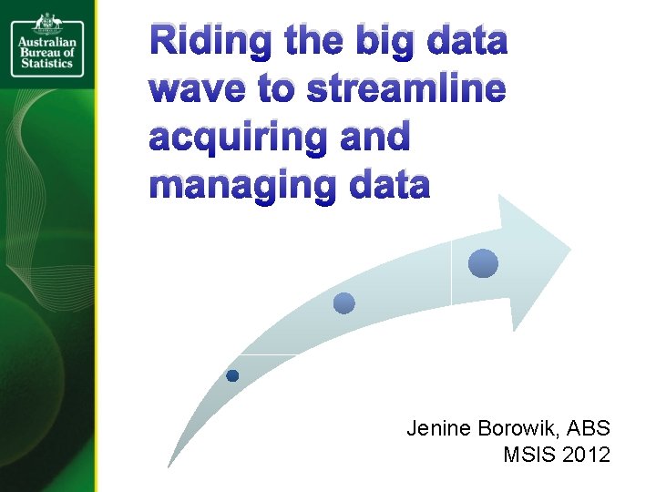 Riding the big data wave to streamline acquiring and managing data Jenine Borowik, ABS