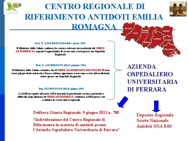 CENTRO REGIONALE DI RIFERIMENTO ANTIDOTI EMILIA ROMAGNA Prot. N. ASS/AFR/02/32304 del 1 agosto 2002