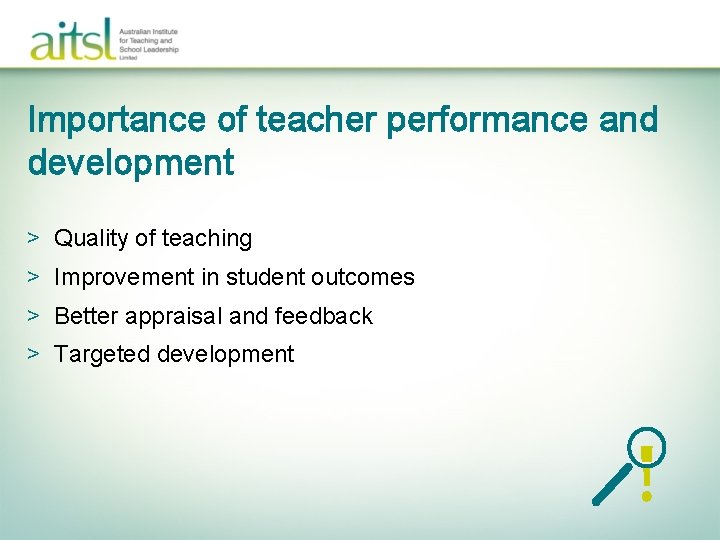 Importance of teacher performance and development > Quality of teaching > Improvement in student