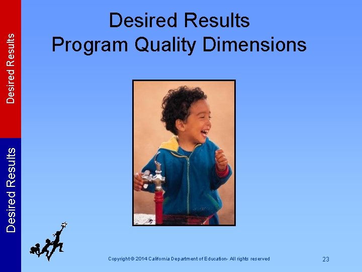 Desired Results Program Quality Dimensions Copyright © 2014 California Department of Education- All rights