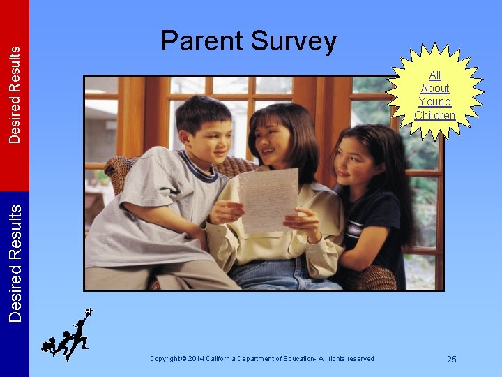 All About Young Children Desired Results Parent Survey Copyright © 2014 California Department of