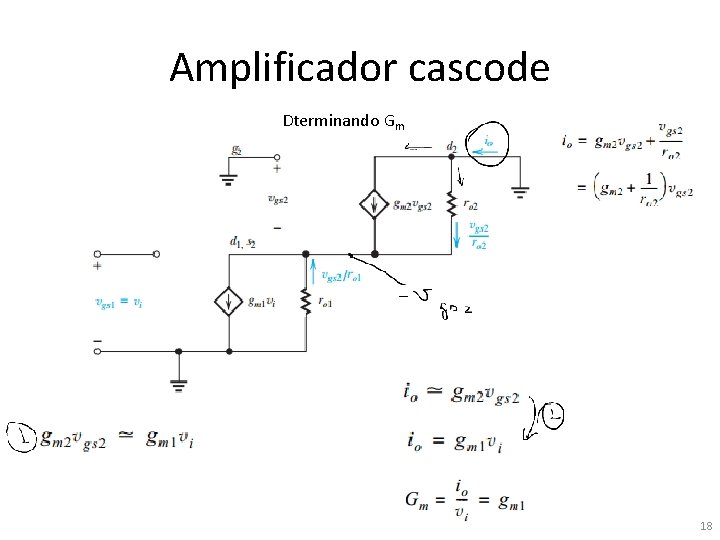 Amplificador cascode Dterminando Gm 18 