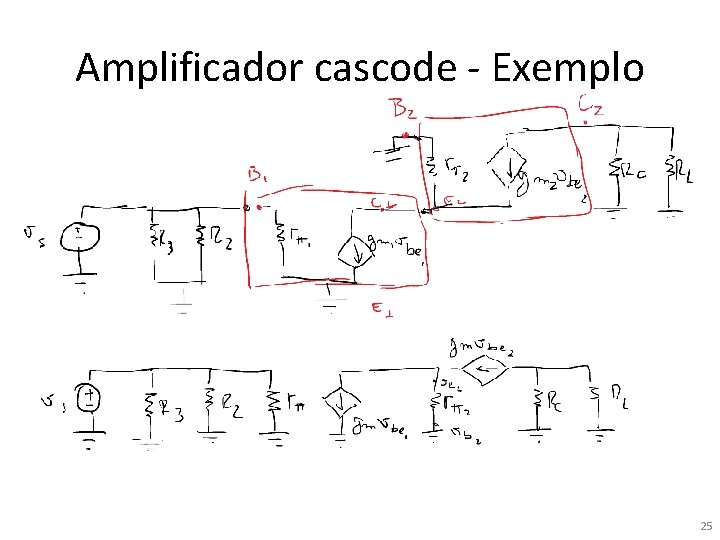 Amplificador cascode - Exemplo 25 