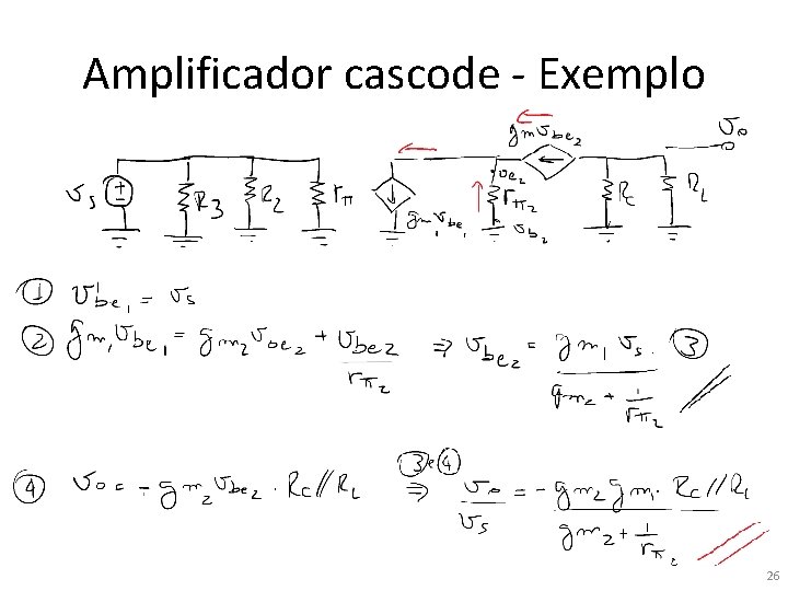 Amplificador cascode - Exemplo 26 