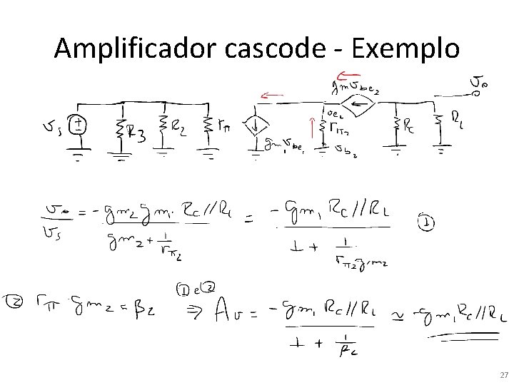 Amplificador cascode - Exemplo 27 