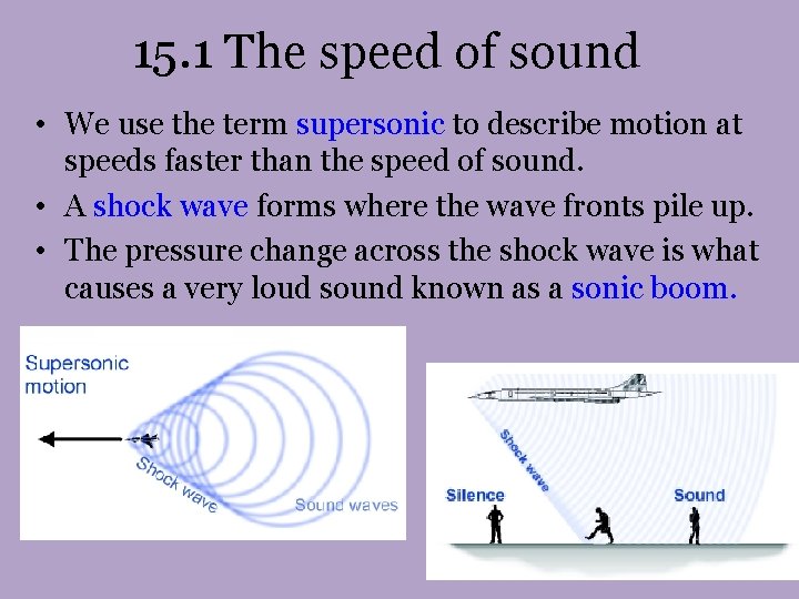 15. 1 The speed of sound • We use the term supersonic to describe 15. 1 The speed of sound • We use the term supersonic to describe
