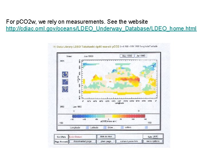 For p. CO 2 w, we rely on measurements. See the website http: //cdiac.