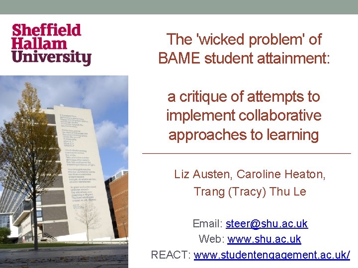 The 'wicked problem' of BAME student attainment: a critique of attempts to implement collaborative