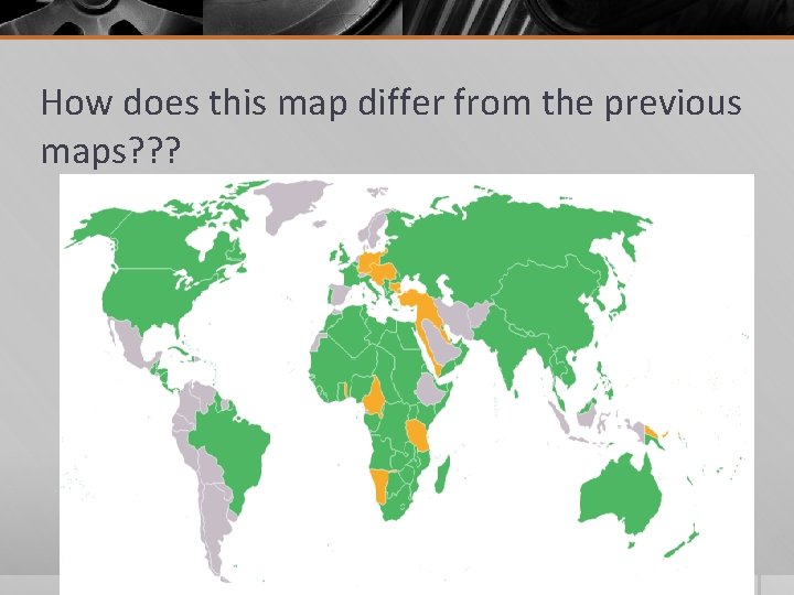 How does this map differ from the previous maps? ? ? 