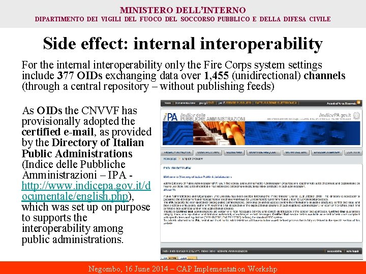 MINISTERO DELL’INTERNO DIPARTIMENTO DEI VIGILI DEL FUOCO DEL SOCCORSO PUBBLICO E DELLA DIFESA CIVILE