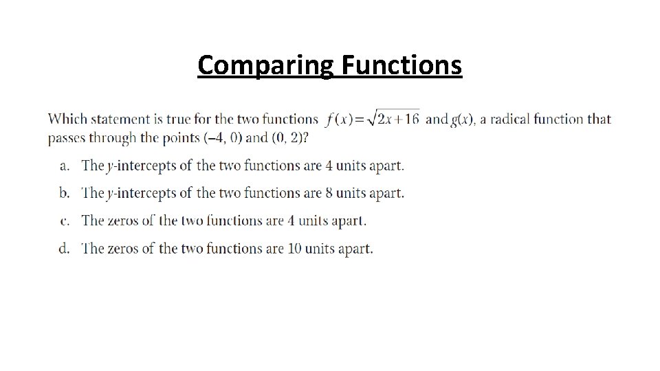 Comparing Functions 