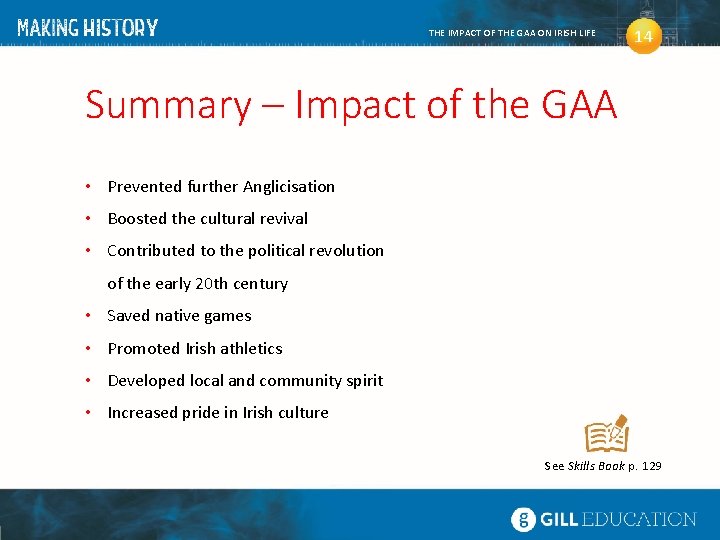 THE IMPACT OF THE GAA ON IRISH LIFE 14 Summary – Impact of the