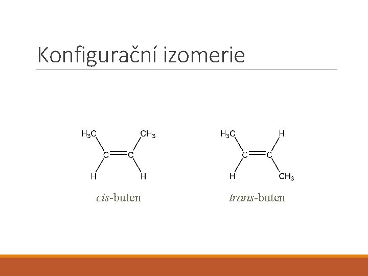 Konfigurační izomerie cis-buten trans-buten 