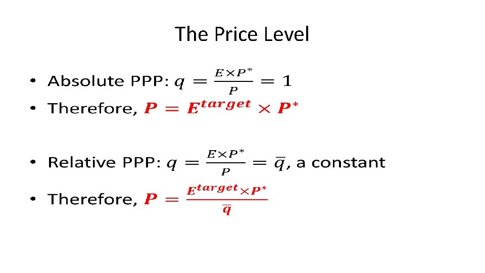 The Price Level • 