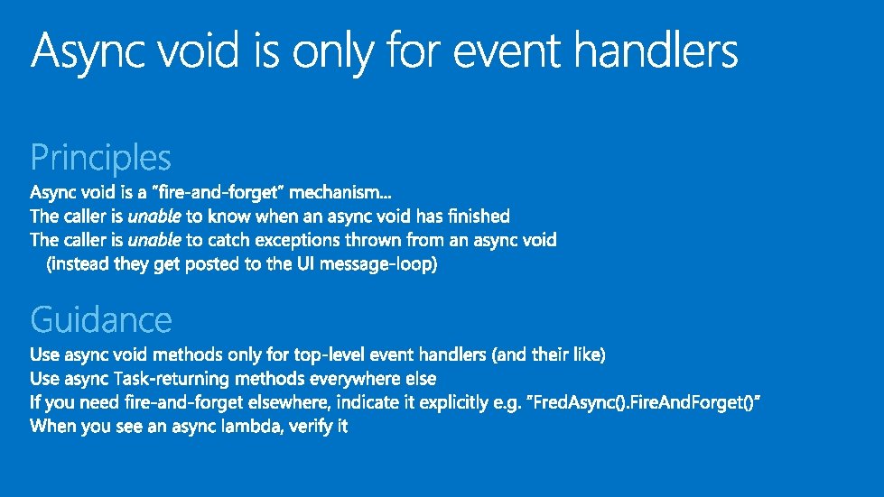 Async void is only for toplevel event handlers