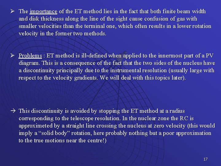 Ø The importance of the ET method lies in the fact that both finite