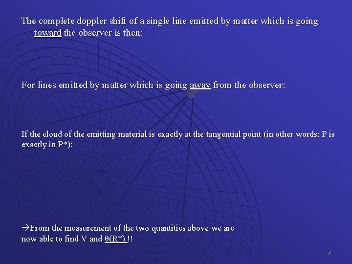 The complete doppler shift of a single line emitted by matter which is going