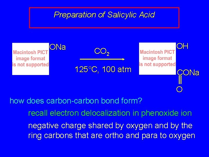 Preparation of Salicylic Acid ONa CO 2 125°C, 100 atm OH CONa O how