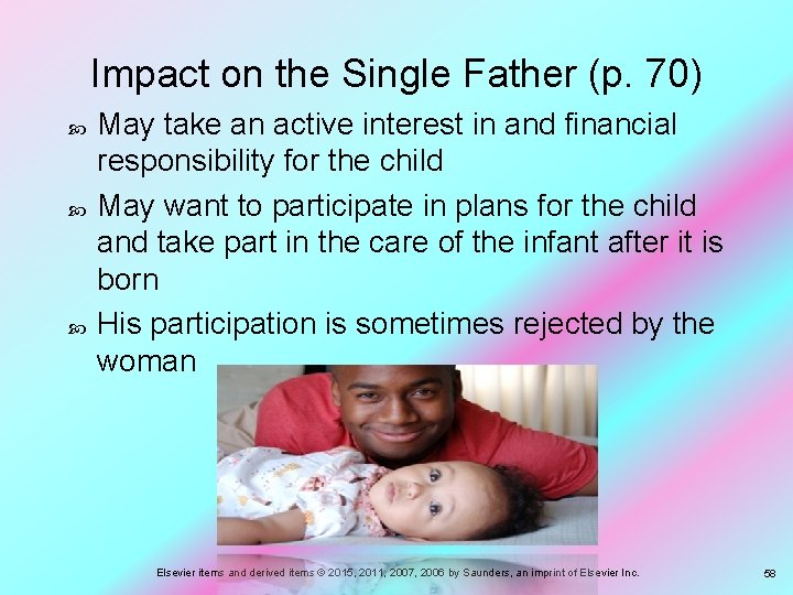 Impact on the Single Father (p. 70) May take an active interest in and
