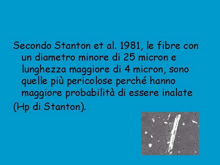 Secondo Stanton et al. 1981, le fibre con un diametro minore di 25 micron