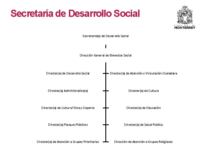 Secretaría de Desarrollo Social Secretario(a) de Desarrollo Social Dirección General de Bienestar Social Director(a)