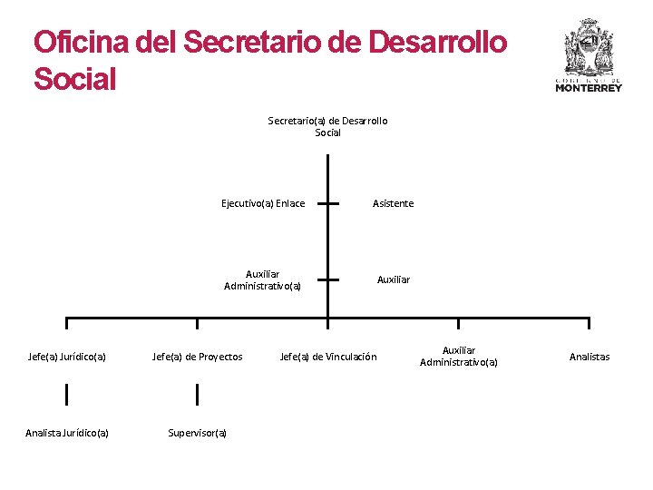 Oficina del Secretario de Desarrollo Social Secretario(a) de Desarrollo Social Ejecutivo(a) Enlace Asistente Auxiliar