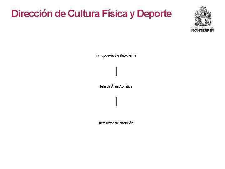 Dirección de Cultura Física y Deporte Temporada Acuática 2019 Jefe de Área Acuática Instructor