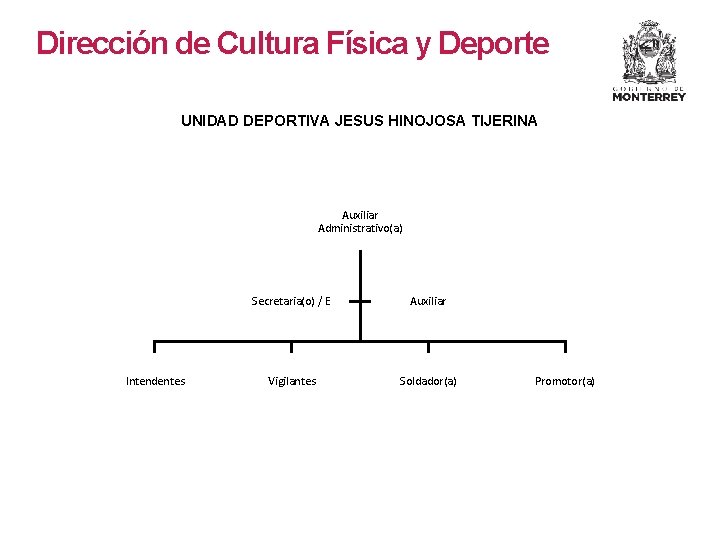 Dirección de Cultura Física y Deporte UNIDAD DEPORTIVA JESUS HINOJOSA TIJERINA Auxiliar Administrativo(a) Intendentes