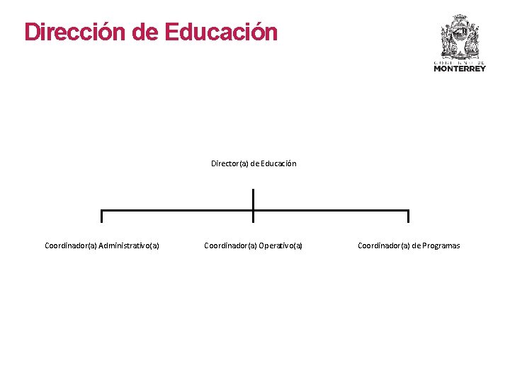 Dirección de Educación Director(a) de Educación Coordinador(a) Administrativo(a) Coordinador(a) Operativo(a) Coordinador(a) de Programas 