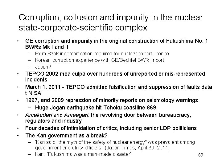 Corruption, collusion and impunity in the nuclear state-corporate-scientific complex • GE corruption and impunity