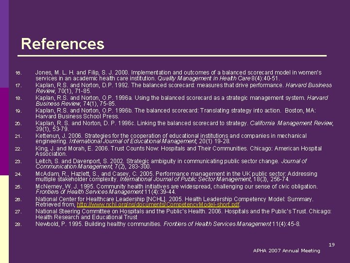 References 16. 17. 18. 19. 20. 21. 22. 23. 24. 25. 26. 27. 28.