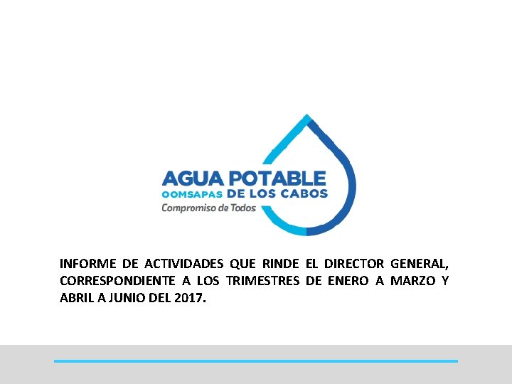 INFORME DE ACTIVIDADES QUE RINDE EL DIRECTOR GENERAL, CORRESPONDIENTE A LOS TRIMESTRES DE ENERO