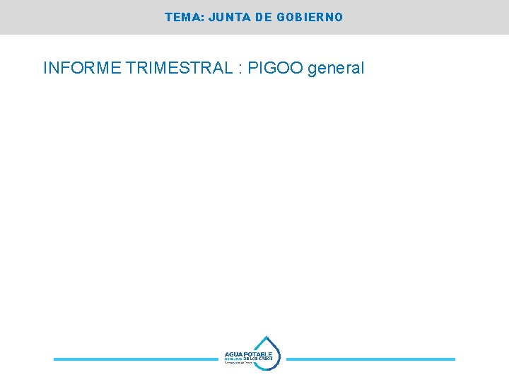 TEMA: JUNTA DE GOBIERNO INFORME TRIMESTRAL : PIGOO general 