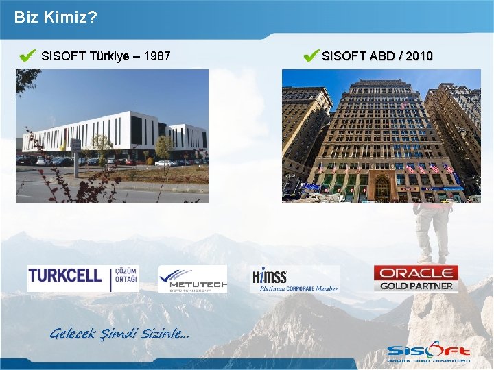 Biz Kimiz? SISOFT Türkiye – 1987 Gelecek Şimdi Sizinle. . . SISOFT ABD /