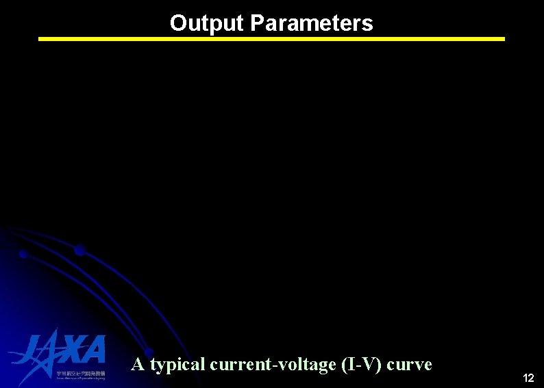 Output Parameters A typical current-voltage (I-V) curve 12 Output Parameters A typical current-voltage (I-V) curve 12